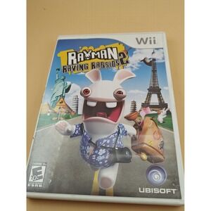 Rayman Raving Rabbids 2 Nintendo Wii Game Complete Tested Working CIB Disc